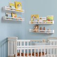 thumbnail image 7 of Fun Memories 32" 4Pcs Solid Wood Nursery Wall Display Floating Shelves for Kids Room, Home Decor, White, 7 of 7