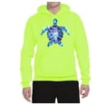 thumbnail image 2 of Sea Turtle Tie Dye Art Animal Lover Unisex Graphic Hoodie Sweatshirt, Safety Green, X-Large, 2 of 3