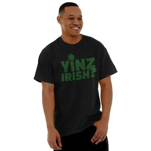 Yinz Irish Funny St Patrick's Day Men's Graphic T Shirt Tees Brisco Brands S