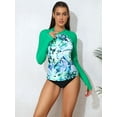 thumbnail image 6 of BeautyIn Rush Guards For Women Long Sleeve Rashguard Swimsuit Round Neck Sun Protection Print Close-fitting UPF 50+ WIth Gloves Sun Protection, 6 of 7