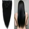 thumbnail image 1 of LELINTA Thick 70g 20" Grade6A 100% Remy Human Clip in Hair Extensions Full Head 7 Piece 15Clips, 1 of 1