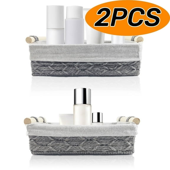 Storage Basket Wicker Basket Decorative Basket Organizing Storage Bins for Toilet Countertop Bathroom