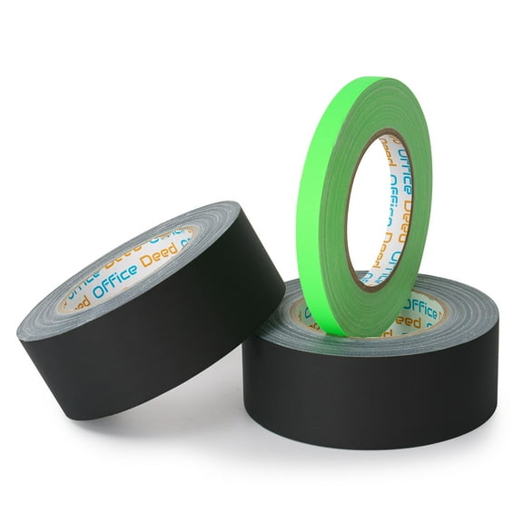 Black Gaffers Tape 2 inch X 30 Yard, Non-Reflective, No Residue, Hand Tear, Waterproof, Matte Gaffer Black Tape for Stages, Floor Tape for Electrical Cords