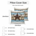 thumbnail image 3 of Waterproof Throw Pillow Covers Set of 2, 16x16 Inch Beige Blue Brown Star Decorative Pillowcases Outdoor Pillow Slip Cushion Covers Set for Couch Tent Texas Star Wooden Vintage, 3 of 7