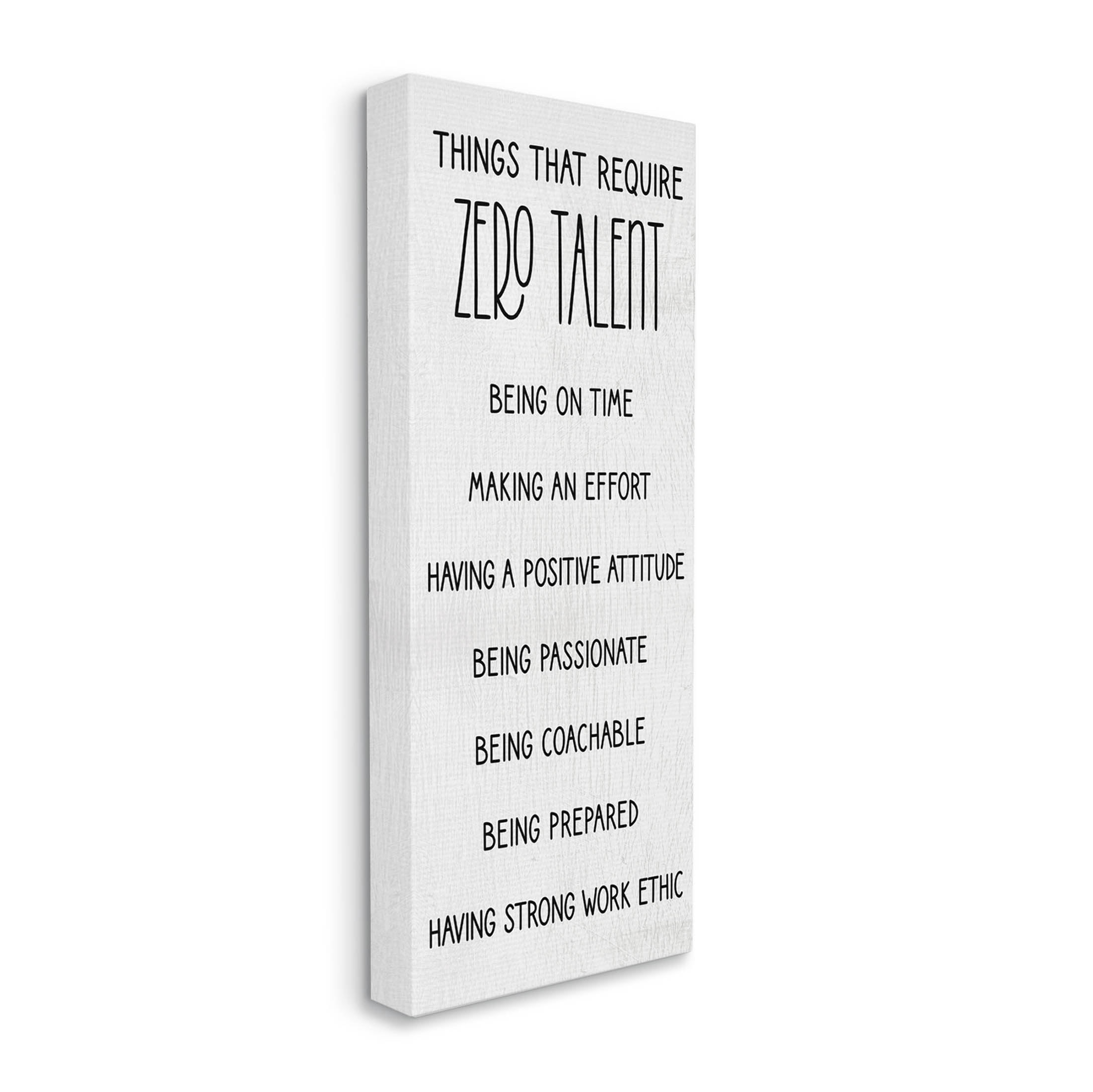 Stupell Industries Things That Require Zero Talent List Graphic Art Gallery Wrapped Canvas Print Wall Art, Design by Lil' Rue