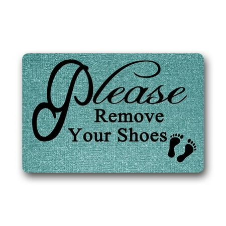 WinHome Please Remove Your Shoes Doormat Floor Mats Rugs Outdoors/Indoor Doormat Size 23.6x15.7