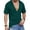 Green, variant on Deep V Neck T Shirts for Men Waffle Knit Short Sleeve Collared Shirts Summer Slim Fit Textured Tee Shirt Solid Color Streetwear Tops Black S