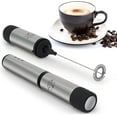 thumbnail image 2 of Zulay Kitchen High Powered Handheld Silver Milk Frother and Milk Foamer for Travel, 2 of 9