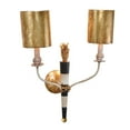 thumbnail image 2 of Lucas McKearn Flambeau 2-Light Metal Sconce with Gold Accents in Black/Cream, 2 of 2