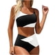 thumbnail image 2 of Tankini para mujer, bikini liso sin espalda, de dos piezas, estilo vendaje, para playa, dos piezas, tankini, 2 piezas, 2 of 4
