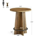 thumbnail image 2 of Tribesigns 37.4" Round Bar Table, Wooden Bistro Pub Table with Cross Base and Metal Ring Footrest for Coffee House, Home, Small Spaces – Brown (Table Only), 2 of 6
