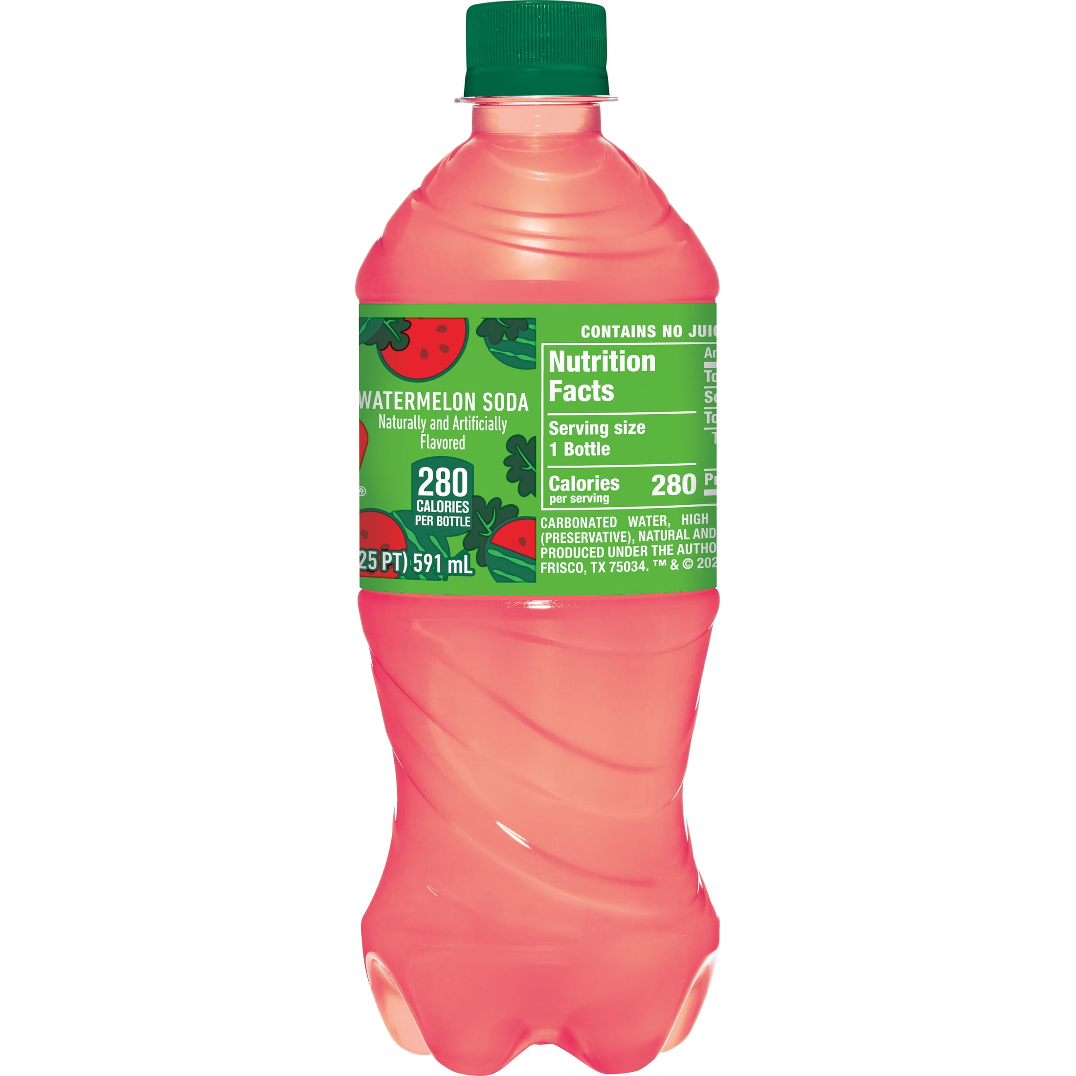 Crush Caffeine Free Watermelon Soda Pop, 20 fl oz, Bottle