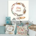thumbnail image 2 of Wreath Of Ethnic Beige Boho Feather 30 in x 30 in Painting Canvas Art Print, by Designart, 2 of 4