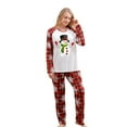 thumbnail image 3 of Penkiiy Matching Family Pajamas Sets Christmas PJ's with Letter and Plaid Printed Long Sleeve Tee and Bottom Loungewear Red XL, 3 of 5
