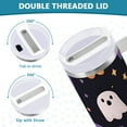 thumbnail image 3 of Yayeee 40oz Stainless Steel Tumbler with Straw and Handle Double-Wall Insulated Travel Water Bottle, Orange Halloween Ghosts, 3 of 8