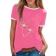 thumbnail image 1 of Gibobby Camisetas Mujer Baratas Manga Corta Blusa casual cuello redondo vacaciones para mujer Camiseta manga corta con estampado color(Rosa,G), 1 of 4