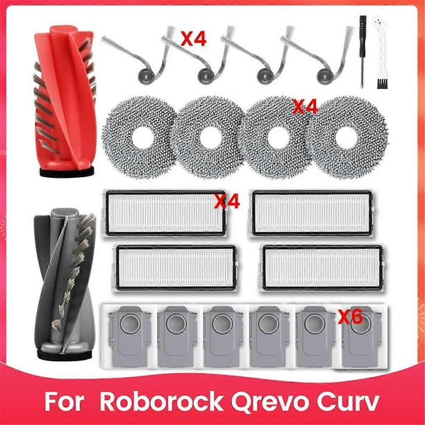 For Roborock Qrevo Curv Robot Vacuum Cleaner Replacement Parts Main Side Brush Hepa Filter Mop Cloth