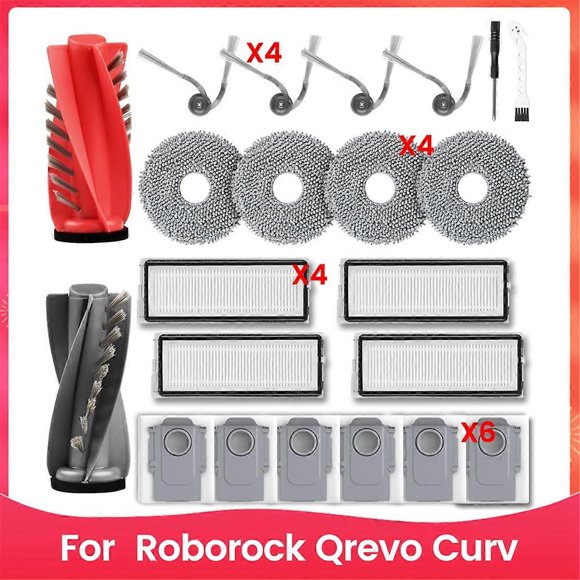 For Roborock Qrevo Curv Robot Vacuum Cleaner Replacement Parts Main Side Brush Hepa Filter Mop Cloth