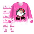 thumbnail image 2 of Staki Silk Christmas Pajamas Boys Pajamas Long Sleeve Sleepwear Button-Down 2 Pcs Pjs Set for Kids(Hot Pink,8-9 Years), 2 of 6