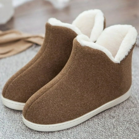 

QWZNDZGR Botas Femininas Snow Shoes Women s Boots Girls Furry Indoor Slipper Slip On Women Boots Big Size 43 44 Ladies Warm Home Shoes