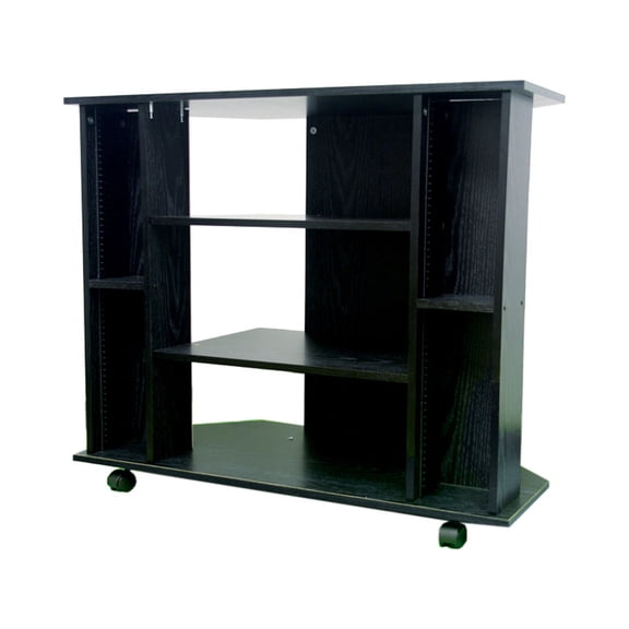 HomeRoots 35" Black Open Shelving TV Stand