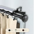 thumbnail image 2 of 13/16" Dia Adjustable 28-48 inch Double Curtain Rod with Werner Finials - Black,(4705-282), 2 of 3