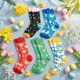 thumbnail image 3 of Forfamy 5 Pairs Easter Socks for Women Easter Bunny Crew Socks Rabbit Carrot Egg Pattern Socks Fun Socks for Easter Party Gift, 3 of 7