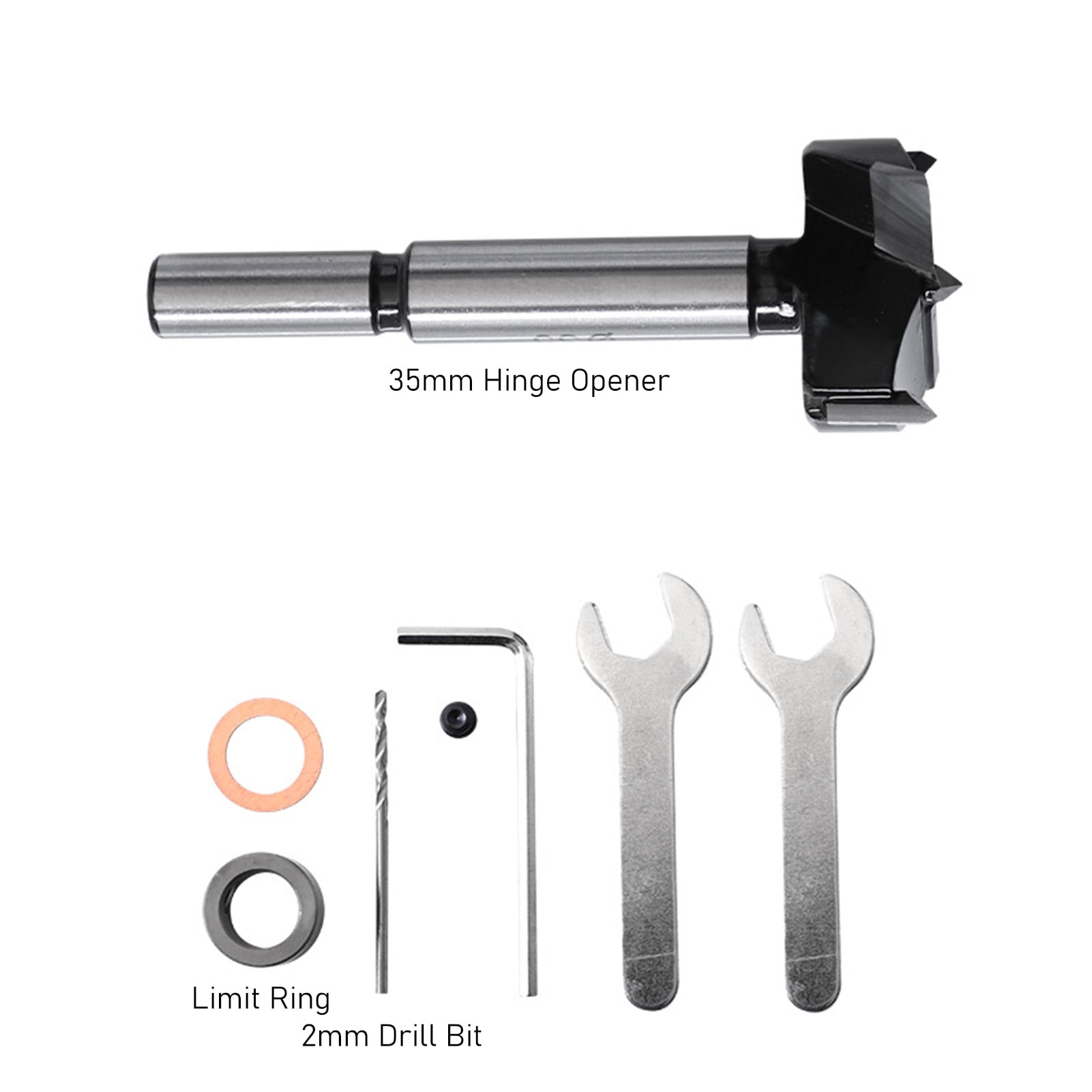 Riousery 35mm Concealed Hinge Drilling Jig Hole Guide, Aluminum Alloy Cabinet Jig Tool for Door Installation, Silver (1.38 inches / 35 mm)