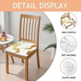 thumbnail image 2 of Gold and White Marble Seat Covers for Dining Room Chairs Set Of 4,Stretch Printed Washable Chair Seat Cover with Elastic Ties and Button,Removable Waterproof Couch Cushion Covers, 2 of 6