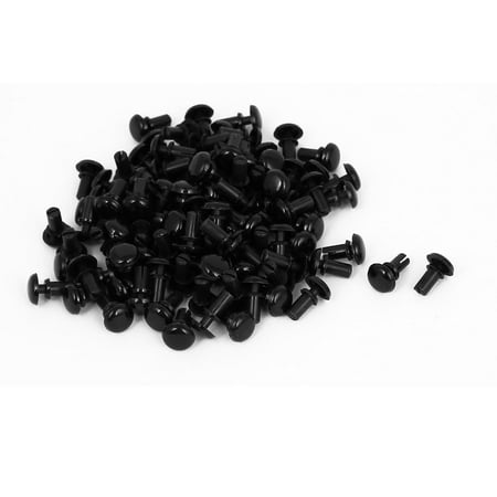 

Unique Bargains 100Pcs Nylon Push Clips Rivet Fastener Black for 3-4mm Thickness Panel