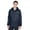 True Navy, variant on UltraClub 8925 Men's Solid 1/4-Zip Hooded Pullover Pack-Away Coat