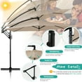 thumbnail image 6 of Patio Offset Umbrella with Easy Tilt Adjustment,Crank and Cross Base, Outdoor Cantilever Hanging Umbrella, Sunshade Umbrella Canopy, Khaki, 6 of 8