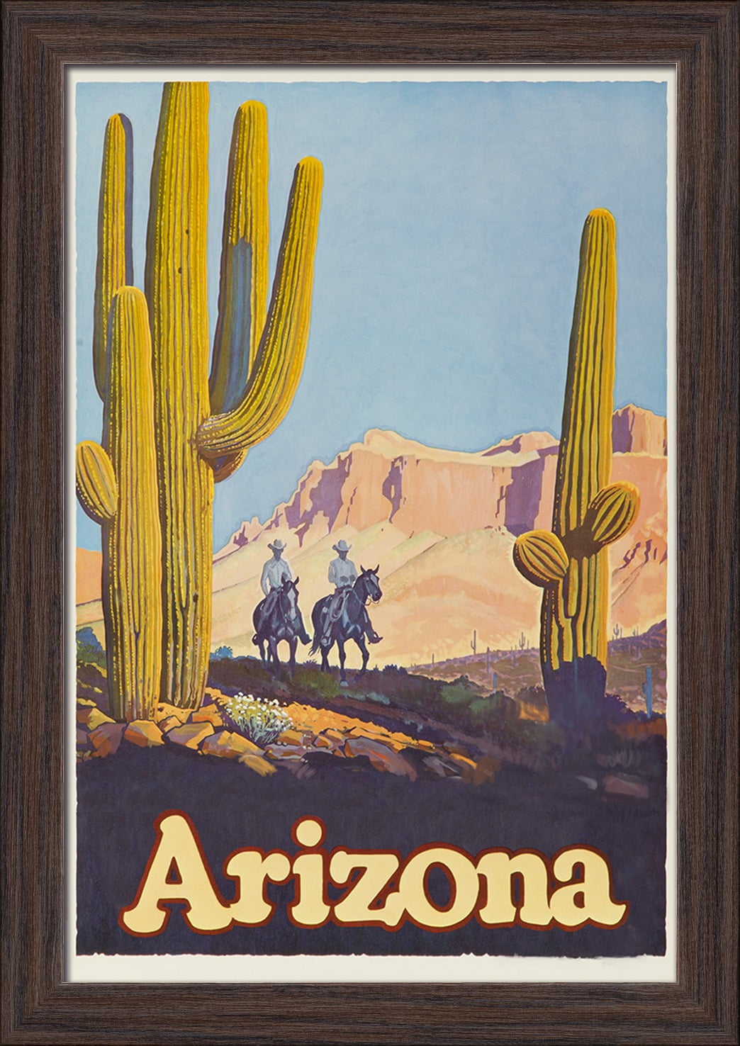 Arizona Vintage Poster (12x18 Giclee Art Print, Gallery Framed
