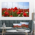 thumbnail image 1 of Red Poppies under Bright Blue Sky - Flower Artwork on Canvas, 1 of 4