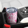 thumbnail image 5 of 20oz Insulated Tumbler, Travel Coffee Tumbler with Lid, Cup Holder Friendly Travel Coffee Mug, Stainless Steel Thermos, 20 Oz Tumbler, Reusable Insulated Coffee Mug with Lid ( Pink Love ), 5 of 7