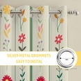 thumbnail image 6 of Green Spring Floral Kitchen Curtains Window Panels, Colorful Summer Flowers Vintage Botanical Insulated Window Treatment Curtain, Grommet Curtains for Bedroom/Living Room/Bathroom, 2 Piece 52"Wx72"L, 6 of 8