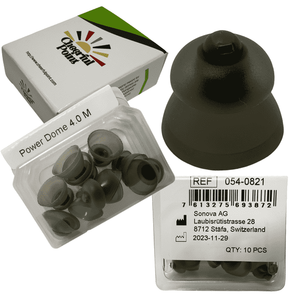 Phonak 4.0 Power Hearing Aid Domes, Medium Size (0.45 inch=11.5 mm), 10 domes in 1 pack, Hearing aid domes manufactured by Sonova (OEM)