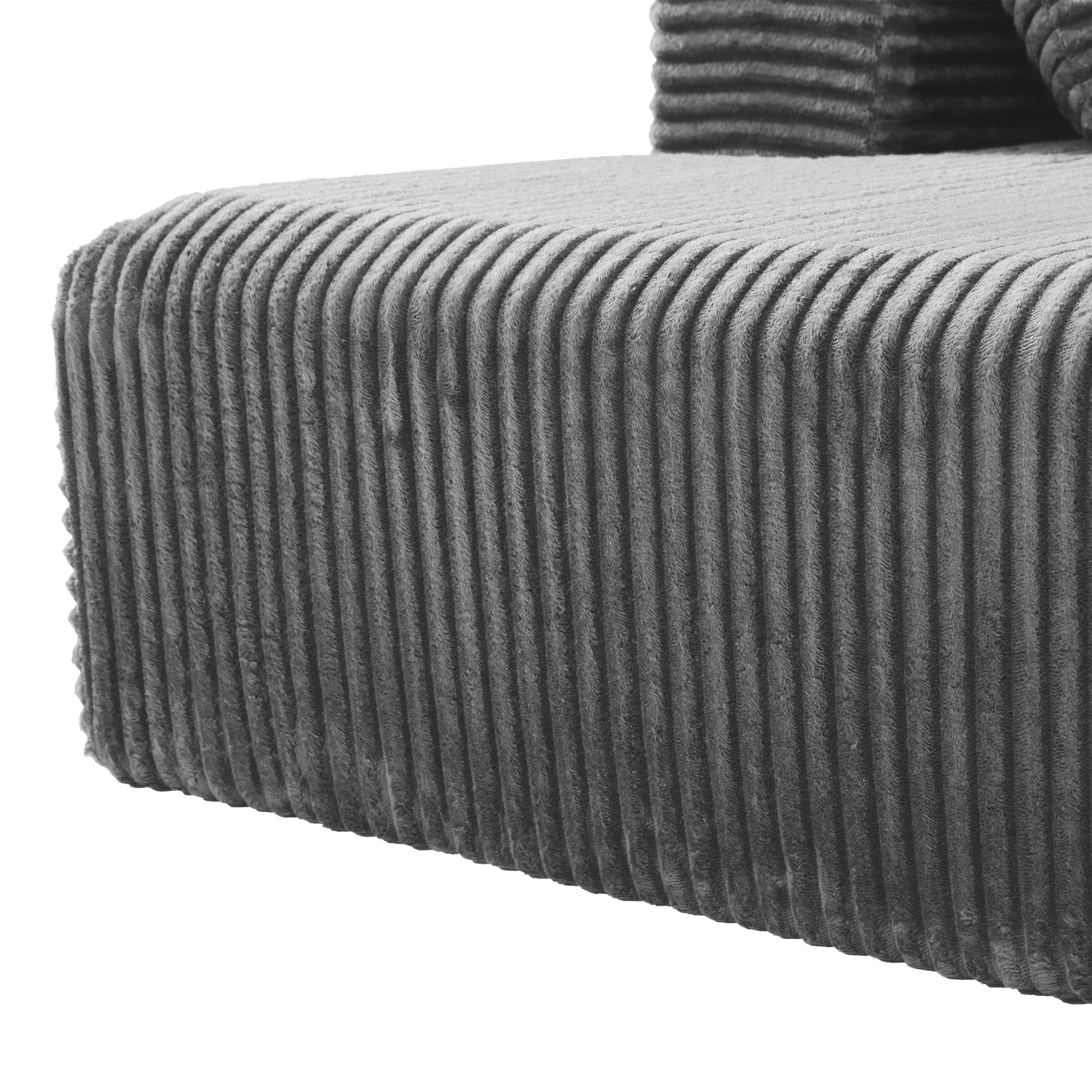 95'' Boneless L Shape Modular Sofa Couch with 4 Pillows and 2 Cup Holders