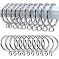 thumbnail image 1 of Paquete de 50 anillos de cortina de metal de 38 mm, anillos de ojales deslizantes para cortinas, anillos colgantes para barras de cortina, barras y cortinas, cortinas de ducha (plata) LingWen 8390606050472, 1 of 1