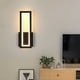 thumbnail image 3 of Apliques de pared rectangulares, fácil instalación con construcción de metal duradera, diseño simple y elegante para aplique de pared negro moderno (luz neutra 4000 K, blanco cálido 3000 K), 3 of 5