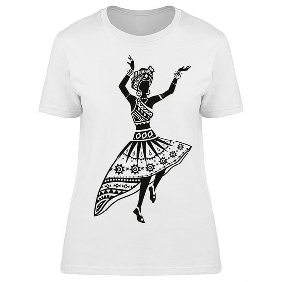 Black Woman Dancing Ornamented T-Shirt Women -Image by Shutterstock, Female x-Large