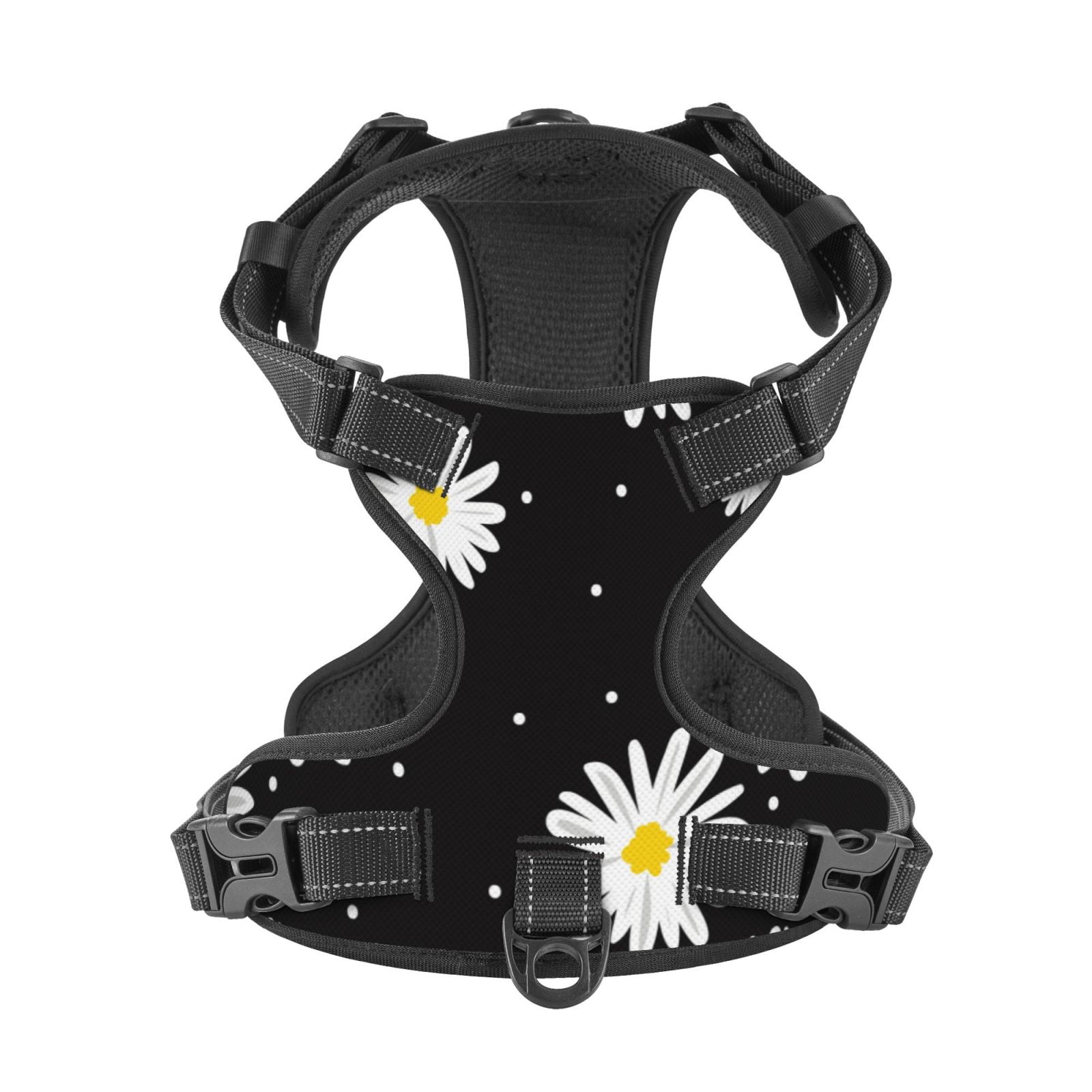 Kdxio Daisies Flowers Print No Pull Dog Harness Adjustable Reflective Oxford Easy Control Medium Large Dog Harness for Training and Everyday-Medium