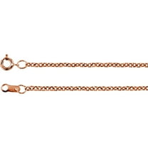 14k Rose Gold Filled 1.5mm Solid Cable 20 Inch Chain Chain Necklace for Women and Men - 2.0 Grams