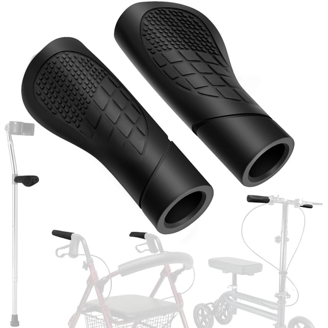 JERBOR - 2 empuñaduras de muleta, repuestos para andador con ruedas, accesorios de repuesto para andador de rodilla, 1"