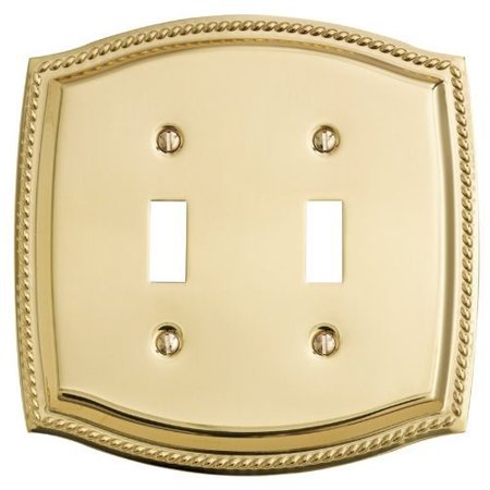- Baldwin 4790050 Double Toggle Rope Switch Plate, Antique Brass