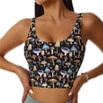 thumbnail image 2 of Haiem Mushrooms and Leaves Pattern Womens Sports Bra - U Neck Padded Low Impact Yoga Bra Workout Crop Top Gym Moisture-Wicking Workout Vest -X-Large, 2 of 9