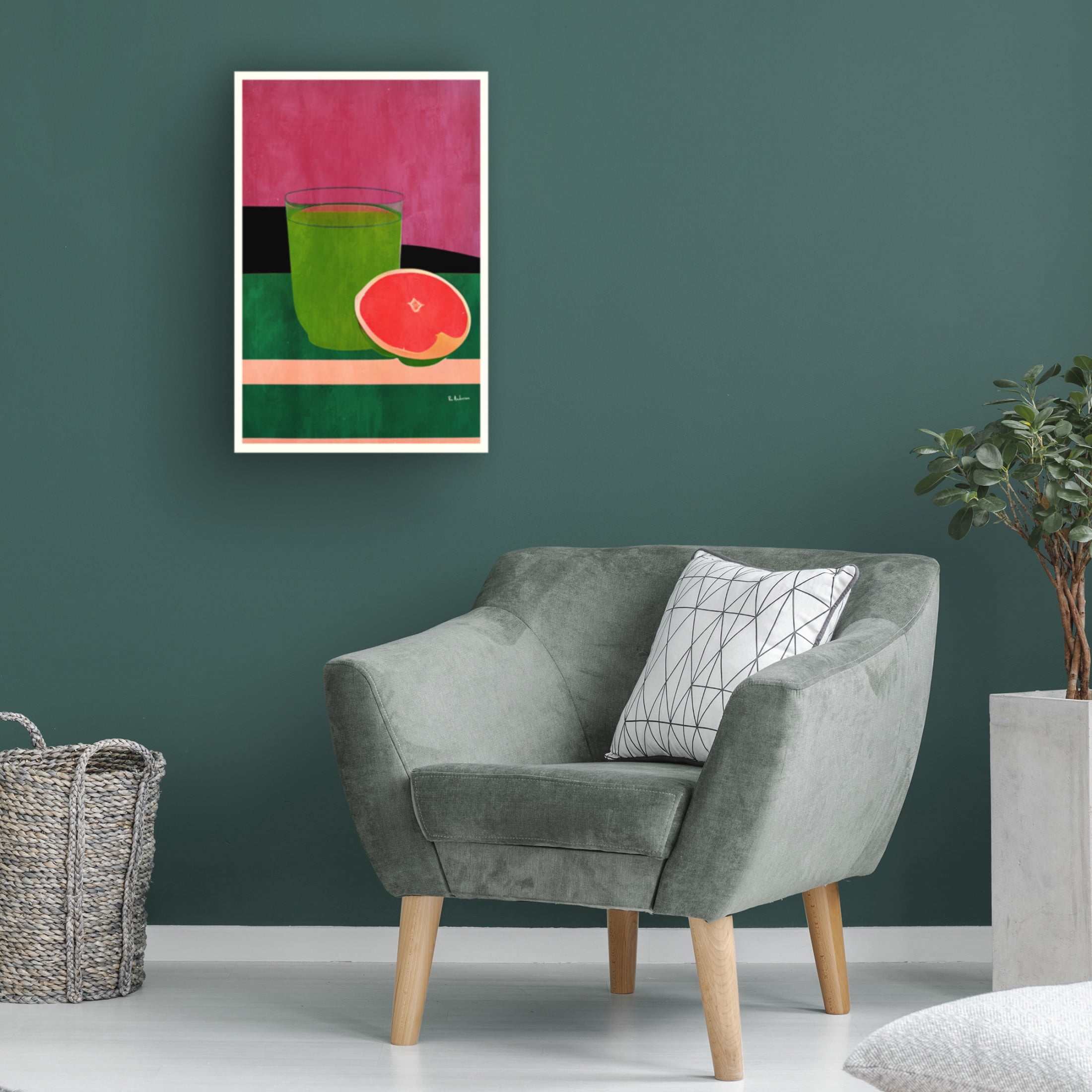 Canvas Wall Art - Bo Anderson 'Pink, Little Grapefruit' Wall Art for Living Room, Bedroom, or Office D?cor by Trademark Fine Art - 16 x 24 Inches