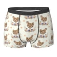 thumbnail image 6 of Men's Boxer Briefs, Abstract Flower Print Chicken Soft Comfy Mens Underwear Boxer Briefs Breathable With Widen Waist, 6 of 7