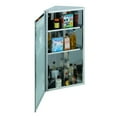 thumbnail image 4 of Infinity Corner Wall Mount Medicine Cabinet Brushed Stainless Steel w/Mirror Door Triple Shelf Opens Right to Left 11-7/8" W x 23-5/8" H Easy Install Renovators Supply, 4 of 7