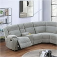 thumbnail image 5 of JERFIT 3-Piece Reclining Sectional Sofa with Cup Holders, Manual Motion Loveseat Set, Plush Corduroy Upholstery, Ash Grey, for Living Room, 5 of 7